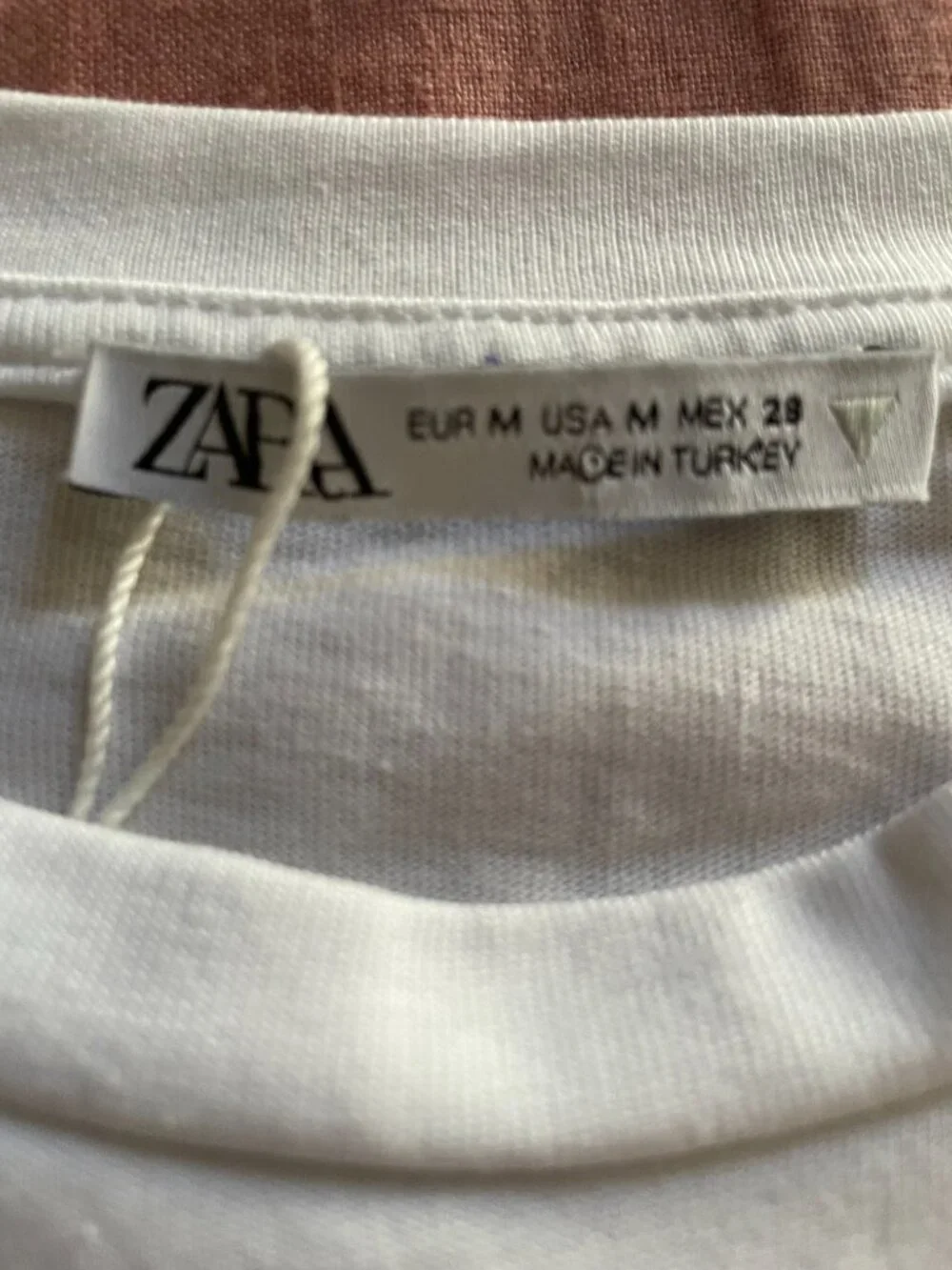 ZARA Hand Made Tarn Pocket White Tee NWT- Size M